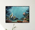 modern black wood framed angel fish original painting wall art print